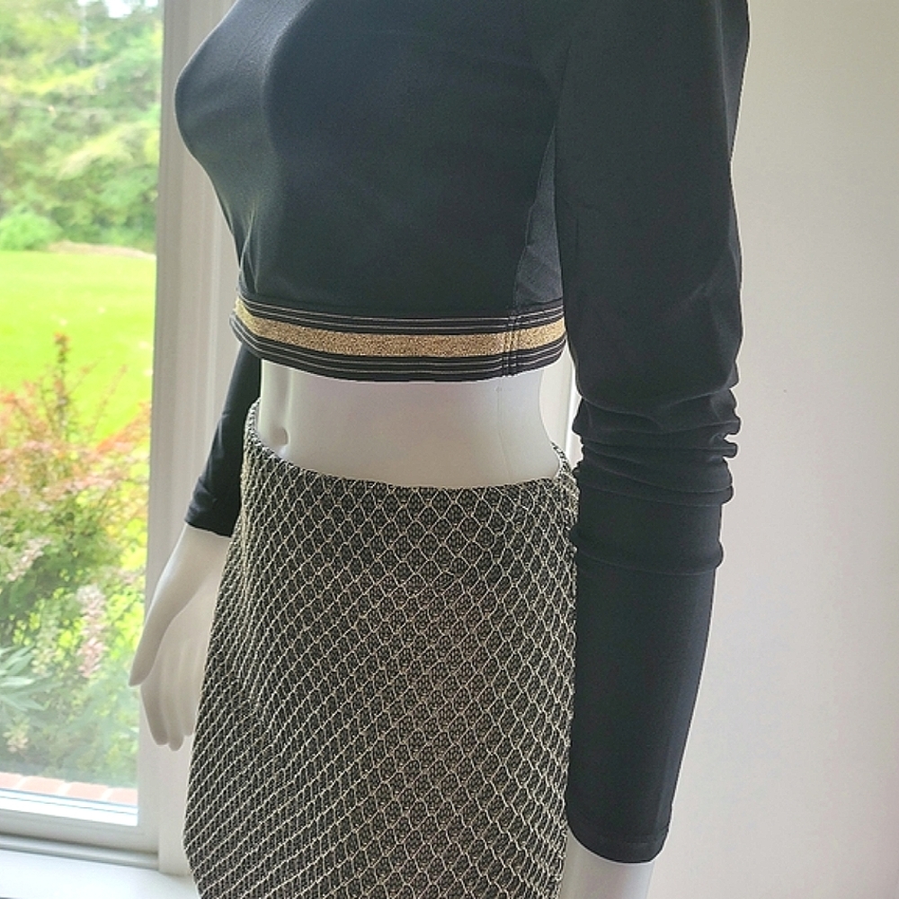 Wow Couture World of Women Mesh Fishnet Pencil Skirt Size S